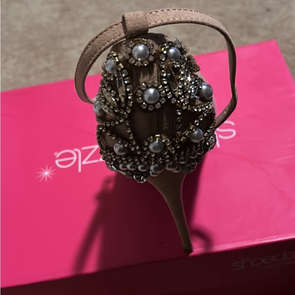 Nude/Blush suede high heel